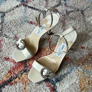 JIMMY CHOO Marsai 90mm Bridal Heels in Ivory - 38